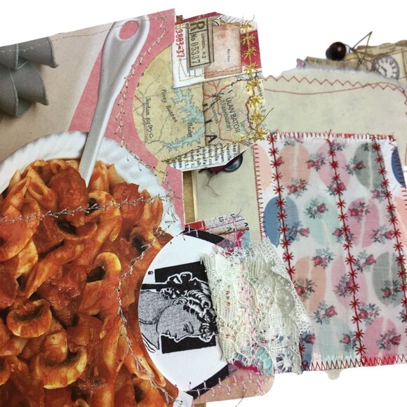 Writing Junk Journal Vintage Style Fabric Cover Diary Includes Ephemera No 7 u - Picture 8 of 10